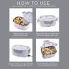 COOK WITH COLOR Portable Electric Lunch Box – 2-in-1 Heated Food Heater for Car, Truck, Home, Work – Hot Meals On-The-Go!, Black(Gray)