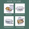 COOK WITH COLOR Portable Electric Lunch Box – 2-in-1 Heated Food Heater for Car, Truck, Home, Work – Hot Meals On-The-Go!, Black(Green)