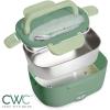COOK WITH COLOR Portable Electric Lunch Box – 2-in-1 Heated Food Heater for Car, Truck, Home, Work – Hot Meals On-The-Go!, Black(Green)