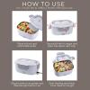 COOK WITH COLOR Portable Electric Lunch Box – 2-in-1 Heated Food Heater for Car, Truck, Home, Work – Hot Meals On-The-Go!, Black(Sand)