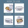 COOK WITH COLOR Portable Electric Lunch Box – 2-in-1 Heated Food Heater for Car, Truck, Home, Work – Hot Meals On-The-Go!, Black(Slate Blue)