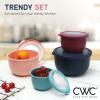 COOK WITH COLOR Prep Bowls with Lids- Deep Mixing Bowls Nesting Plastic Small Mixing Bowl Set with Lids (Navy)