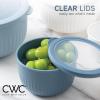 COOK WITH COLOR Prep Bowls with Lids- Wide and Deep Nesting Plastic Small Mixing Bowl Set with Lids, 8 Piece Set – Wide Bowls, Gray(Blue/Grey)
