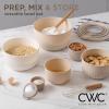 COOK WITH COLOR Prep Bowls with Lids- Wide and Deep Nesting Plastic Small Mixing Bowl Set with Lids, 8 Piece Set – Wide Bowls, Gray(Brown)