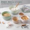 COOK WITH COLOR Prep Bowls with Lids- Wide and Deep Nesting Plastic Small Mixing Bowl Set with Lids, 8 Piece Set – Wide Bowls, Gray(Mint)