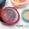 COOK WITH COLOR Prep Bowls with Lids- Wide and Deep Nesting Plastic Small Mixing Bowl Set with Lids, 8 Piece Set – Wide Bowls, Gray(Navy)