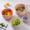 COOK WITH COLOR Prep Bowls with Lids- Wide and Deep Nesting Plastic Small Mixing Bowl Set with Lids, 8 Piece Set – Wide Bowls, Gray(Pink)