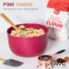 COOK WITH COLOR Prep Bowls with Lids- Wide and Deep Nesting Plastic Small Mixing Bowl Set with Lids, 8 Piece Set – Wide Bowls, Gray(Rose)