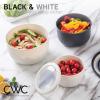 COOK WITH COLOR Prep Bowls with Lids- Wide and Deep Nesting Plastic Small Mixing Bowl Set with Lids, 8 Piece Set – Wide Bowls, Gray(Speckled Black)