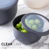COOK WITH COLOR Prep Bowls with Lids- Wide and Deep Nesting Plastic Small Mixing Bowl Set with Lids, 8 Piece Set – Wide Bowls, Gray(Speckled Black)