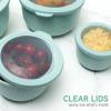 COOK WITH COLOR Prep Bowls with Lids- Wide and Deep Nesting Plastic Small Mixing Bowl Set with Lids, 8 Piece Set – Wide Bowls, Gray(Speckled Mint)