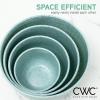 COOK WITH COLOR Prep Bowls with Lids- Wide and Deep Nesting Plastic Small Mixing Bowl Set with Lids, 8 Piece Set – Wide Bowls, Gray(Speckled Mint)