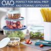 COOK WITH COLOR Round Food Storage Containers with Lids, Easy-Find Nesting Plastic Containers, 14 Piece Set (Teal Ombre)(Blue Ombre)