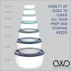 COOK WITH COLOR Round Food Storage Containers with Lids, Easy-Find Nesting Plastic Containers, 14 Piece Set (Teal Ombre)(Blue Ombre)