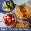 COOK WITH COLOR Round Food Storage Containers with Lids, Easy-Find Nesting Plastic Containers, 14 Piece Set (Teal Ombre)(Blue Ombre)