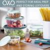 COOK WITH COLOR Round Food Storage Containers with Lids, Easy-Find Nesting Plastic Containers, 14 Piece Set (Teal Ombre)(Teal Ombre)