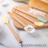 COOK WITH COLOR Set of Kitchen Utensil Set – Silicone Kitchen Tools with Wooden Handles, Mini, Lemon Collection