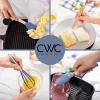 COOK WITH COLOR Set of Kitchen Utensil Set – Silicone Kitchen Tools with Wooden Handles, Mini, Navy Collection