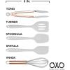COOK WITH COLOR Silicone Cooking Utensils, Kitchen Utensil Set, Easy to Clean Silicone Kitchen Utensils, Cooking Utensils for Nonstick Cookware, Kitchen Gadgets Set, Mini, Black(White)