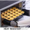 COOK WITH COLOR Silicone Oven Mitts- Heat Resistant Gloves with Soft Quilted Lining Oven Mitt Pot Holders for Cooking and BBQ, Black, Mitt Set(Black)