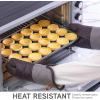 COOK WITH COLOR Silicone Oven Mitts- Heat Resistant Gloves with Soft Quilted Lining Oven Mitt Pot Holders for Cooking and BBQ, Gray, Mitt Set(Gray)