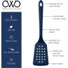 COOK WITH COLOR Silicone Spatula Set – 4 Piece Kitchen Utensils – Includes Full Size Spatula, Slotting Turner, Silicone Spoon and Scraper(Blue and White)