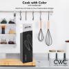 COOK WITH COLOR Silicone Whisks for Cooking, Stainless Steel Wire Whisk Set of Two – 10” and 12”, Heat Resistant Kitchen Whisks, Balloon Whisk for Nonstick Cookware – Copper and Charcoal Grey