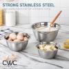 COOK WITH COLOR Stainless Steel Mixing Bowls Set – Nesting Bowls with Non-Slip Bottom and Easy-Grip Handles, Silver, 12 Pieces