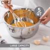 COOK WITH COLOR Stainless Steel Mixing Bowls Set – Nesting Bowls with Non-Slip Bottom and Easy-Grip Handles, Silver, 3 Pieces