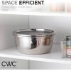 COOK WITH COLOR Stainless Steel Mixing Bowls Set – Nesting Bowls with Non-Slip Bottom and Easy-Grip Handles, Silver, 3 Pieces