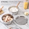 COOK WITH COLOR Stainless Steel Mixing Bowls Set – Nesting Bowls with Non-Slip Bottom and Easy-Grip Handles, Silver, 3 Pieces