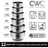 COOK WITH COLOR Stainless Steel Mixing Bowls Set with Lids – Nesting Bowls with Non-Slip Bottom, Black, 12 Pieces(Black)