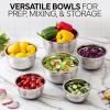 COOK WITH COLOR Stainless Steel Mixing Bowls Set with Lids – Nesting Bowls with Non-Slip Bottom, Black, 12 Pieces(Black)