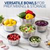 COOK WITH COLOR Stainless Steel Mixing Bowls Set with Lids – Nesting Bowls with Non-Slip Bottom, Black, 12 Pieces(Blue)