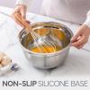 COOK WITH COLOR Stainless Steel Mixing Bowls Set with Lids – Nesting Bowls with Non-Slip Bottom, Black, 12 Pieces(Gray)