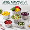 COOK WITH COLOR Stainless Steel Mixing Bowls Set with Lids – Nesting Bowls with Non-Slip Bottom, Black, 12 Pieces(Sage)