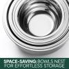 COOK WITH COLOR Stainless Steel Mixing Bowls Set with Lids – Nesting Bowls with Non-Slip Bottom, Black, 12 Pieces(Sage)