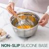 COOK WITH COLOR Stainless Steel Mixing Bowls Set with Lids – Nesting Bowls with Non-Slip Bottom, Black, 12 Pieces(Sage)