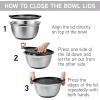 COOK WITH COLOR Stainless Steel Mixing Bowls Set with Lids – Nesting Bowls with Non-Slip Bottom, Black, 12 Pieces(Silver)