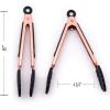COOK WITH COLOR Stainless Steel Silicone Tipped Kitchen & BBQ Tongs Set, 3 Pc Utensils, Grey(Black)