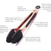 COOK WITH COLOR Stainless Steel Silicone Tipped Kitchen & BBQ Tongs Set, 3 Pc Utensils, Grey(Black)