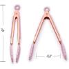COOK WITH COLOR Stainless Steel Silicone Tipped Kitchen & BBQ Tongs Set, 3 Pc Utensils, Grey(Pink)