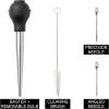 COOK WITH COLOR Turkey Baster with Cleaning Brush – Food Grade Syringe Baster For Cooking, Deluxe Set, Gray(Black)