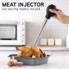 COOK WITH COLOR Turkey Baster with Cleaning Brush – Food Grade Syringe Baster For Cooking, Deluxe Set, Gray(Black)