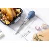 COOK WITH COLOR Turkey Baster with Cleaning Brush – Food Grade Syringe Baster For Cooking, Deluxe Set, Gray(Blue)