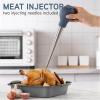 COOK WITH COLOR Turkey Baster with Cleaning Brush – Food Grade Syringe Baster For Cooking, Deluxe Set, Gray(Blue)