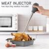 COOK WITH COLOR Turkey Baster with Cleaning Brush – Food Grade Syringe Baster For Cooking, Deluxe Set, Gray(Gray)