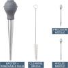 COOK WITH COLOR Turkey Baster with Cleaning Brush – Food Grade Syringe Baster For Cooking, Deluxe Set, Gray(Gray)