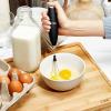 COOK WITH COLOR Ultra-High-Speed Egg Beater with Double Whisk and Detachable Milk frother – Includes Convenient Stand, Black(Black)