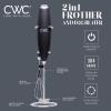 COOK WITH COLOR Ultra-High-Speed Egg Beater with Double Whisk and Detachable Milk frother – Includes Convenient Stand, Black(Black)